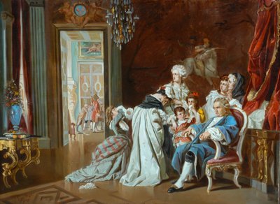 Louis XVI and the Royal Family at the Fall of Versailles, 1878 by J. Eckel